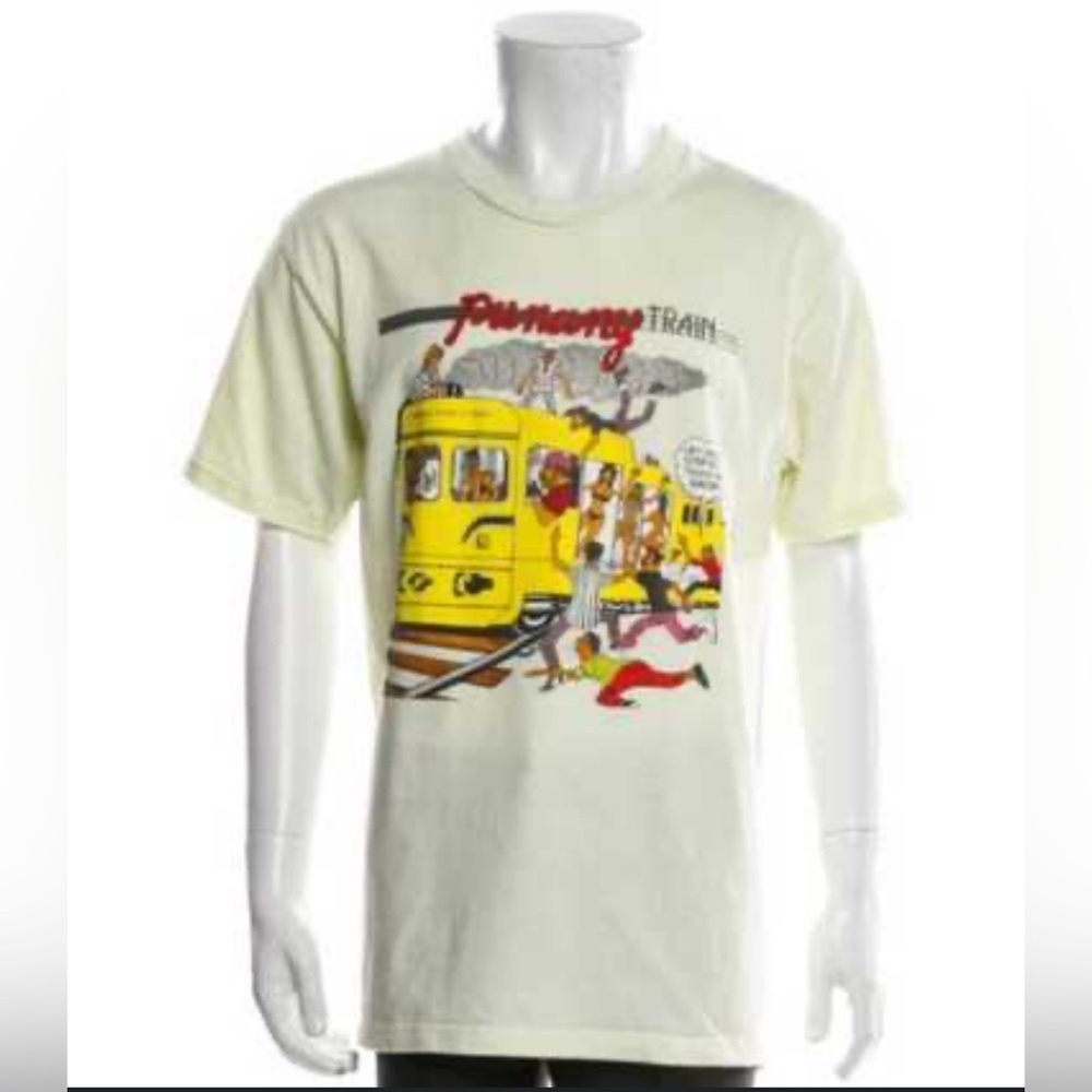 Supreme White Mens Large Size Punany Train Tee Shirt by Limonious